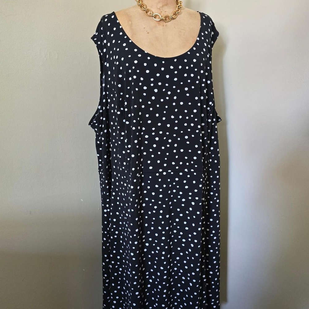 Ellos black & white polka dot maxi dress size 5X